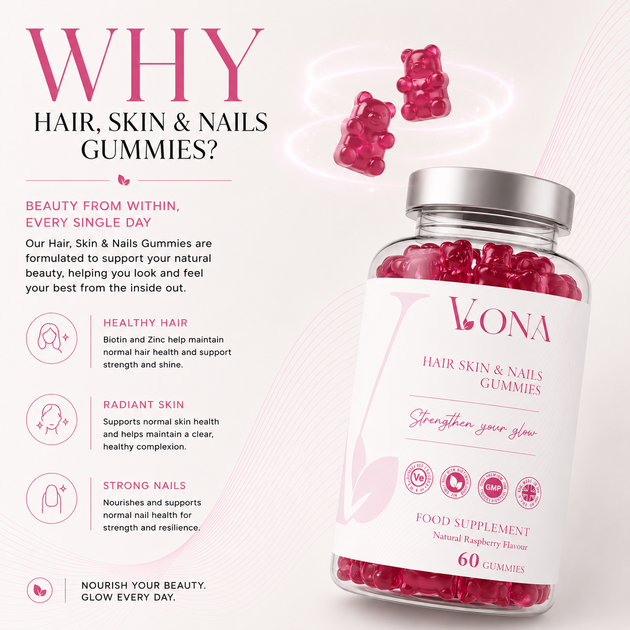 Hair Skin and Nails Complex Gummies